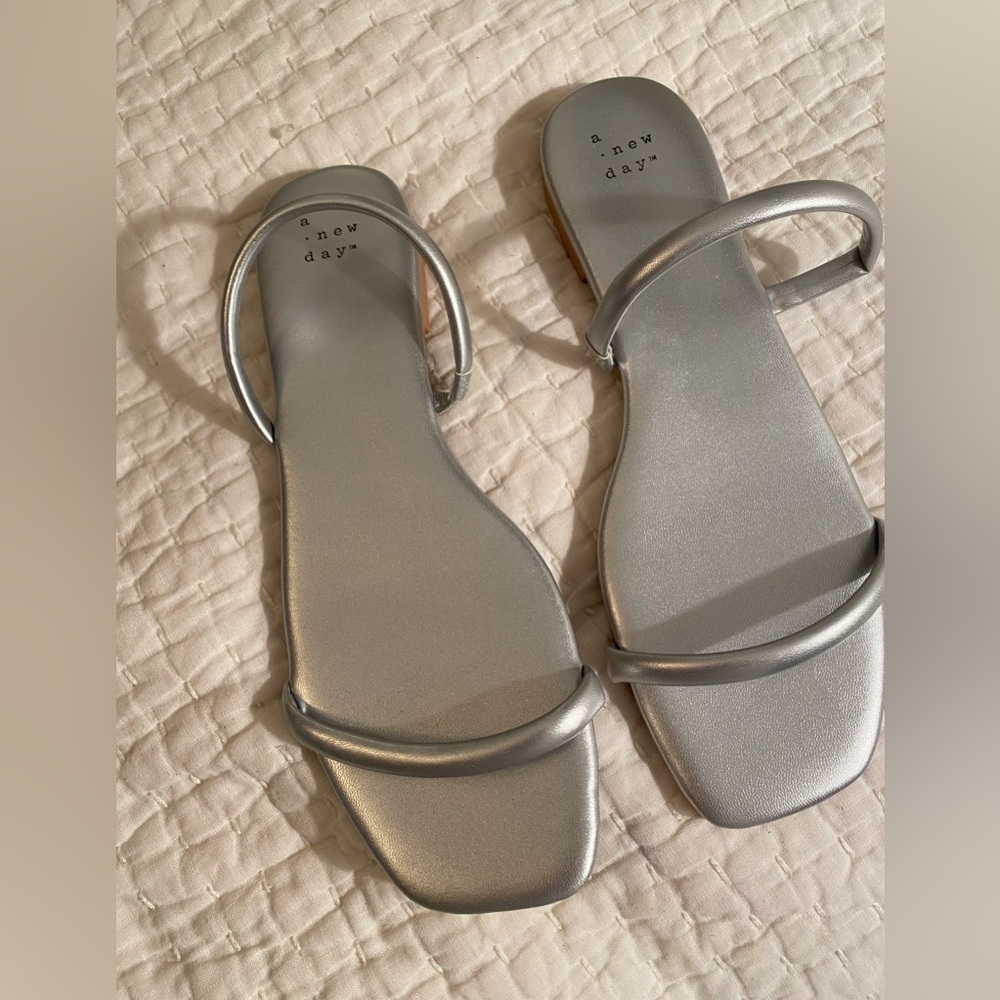 Silver slide sandals from Target NWOT size 8.5